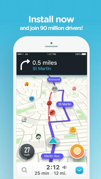 waze中文版导航地图 v5.21.0.0 安卓版 4