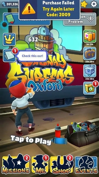 地铁跑酷黑侠内置菜单(Subway Surf) v4.07.2 安卓版 1
