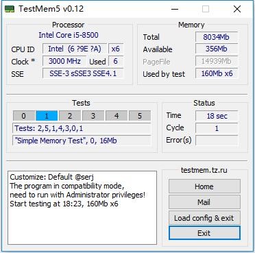 TestMem5内存检测工具 v0.12 绿色版 2