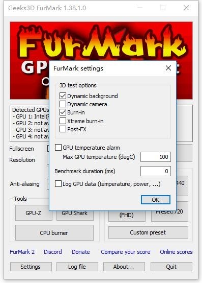 furmark中文版(显卡测试工具) v1.38.1.0 免费版 3
