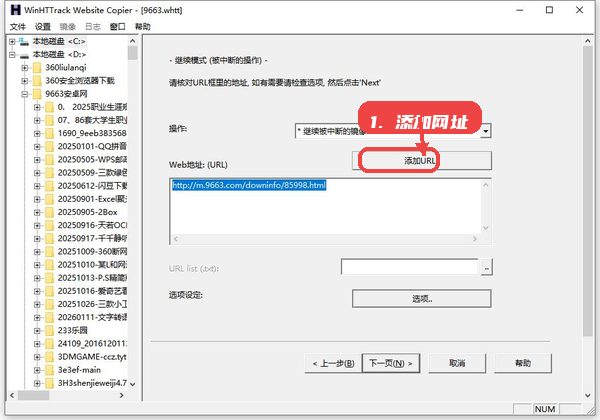 添加需要镜像的网址。