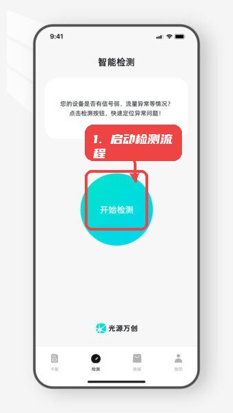 光源之家软件教程图:第三步,启动检测流程。 启动检测流程。