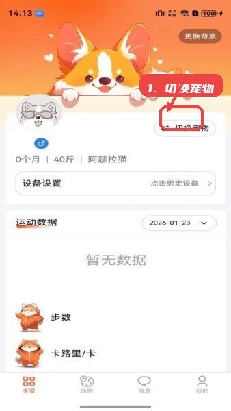 宠悦悦官方正版教程图:第一步,切换宠物。 切换宠物。