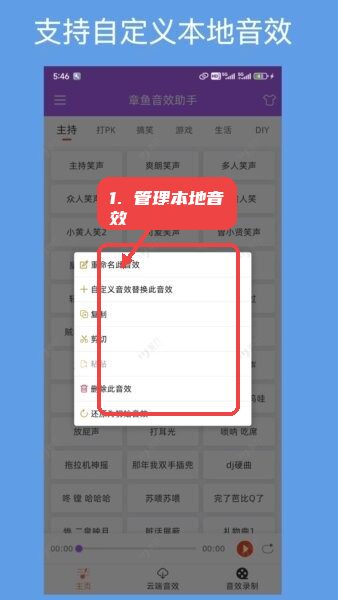 管理本地音效。