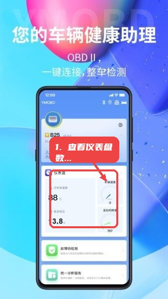 ymobd官方教程图:第二步,查看仪表盘数据。 查看仪表盘数据。