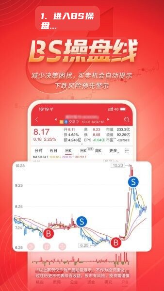 湘财智盈教程图:第一步,进入BS操盘线模块。 进入BS操盘线模块。