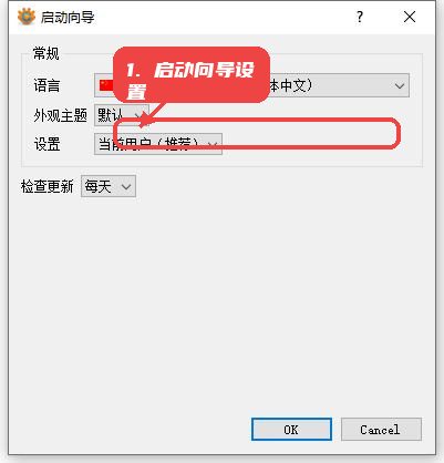 XnConvert教程图:第一步,启动向导设置。 启动向导设置。