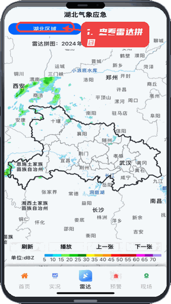 查看雷达拼图。