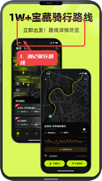 际刻骑行教程图:第一步,浏览骑行路线。 浏览骑行路线。