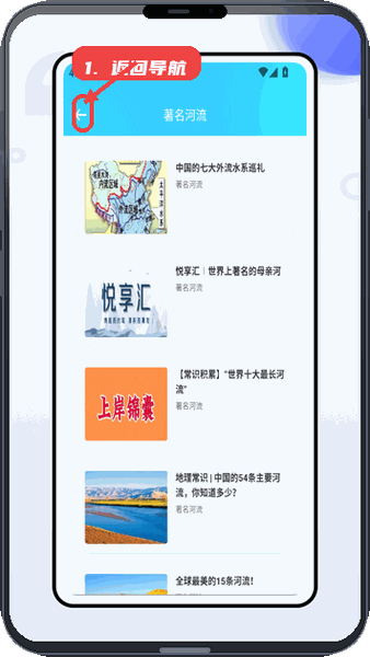 河长在线教程图:第四步,返回与导航操作。 返回与导航操作。