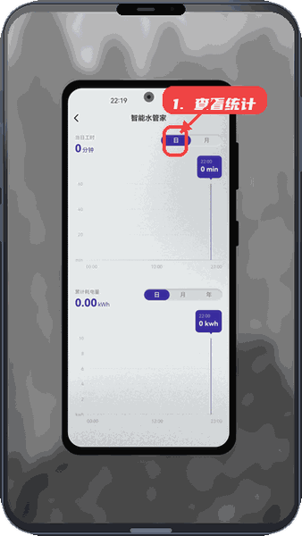 小精灵助手教程图:第四步,查看智能水管家统计。 查看智能水管家统计。