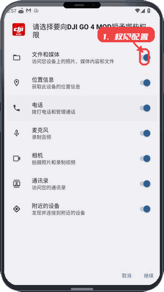 权限配置。