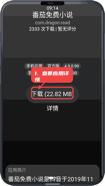 小桃应用商店教程图:第二步,查看应用详情。 查看应用详情。
