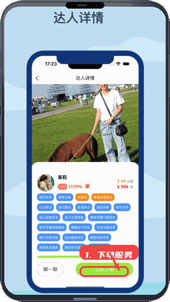 璟行旅行教程图:第三步,下单服务。 下单服务。