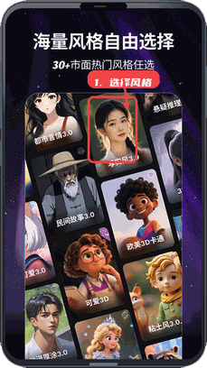 白日梦ai教程图:第二步,选择风格。 选择风格。
