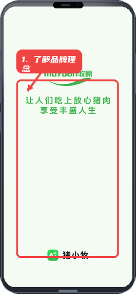 猪小牧教程图:第三步,了解品牌理念。 了解品牌理念。