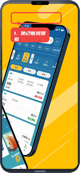 使用航班搜索。