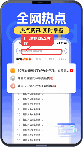 Good浏览器教程图:第二步,浏览热点内容。 浏览热点内容。