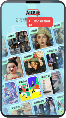 躺赢推教程图:第一步,进入AI模版选择界面。 进入AI模版选择界面。