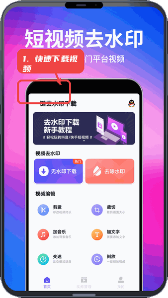 快速下载无水印视频。