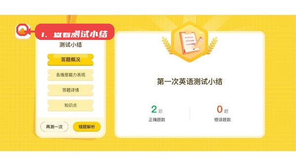 毛毛虫在线教程图:第一步,查看测试小结。 查看测试小结。