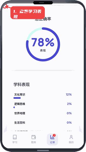 查看学习表现。