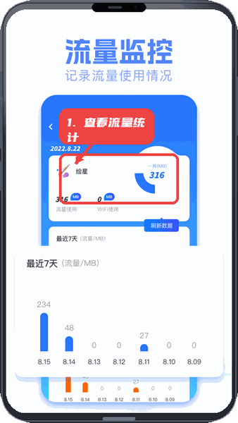 胡桃弱网教程图:第四步,查看流量统计详情。 查看流量统计详情。