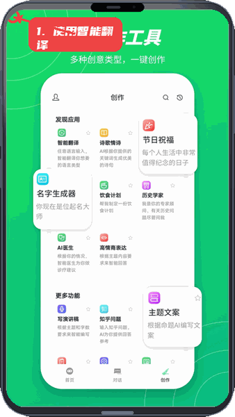 无问AI教程图:第二步,使用智能翻译。 使用智能翻译。
