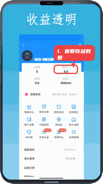 猿骑士教程图:第三步,查看收益数据。 查看收益数据。