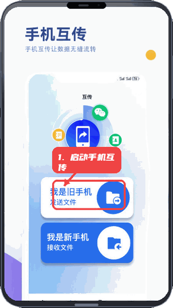 玫瑰克隆教程图:第三步,启动手机互传。 启动手机互传。