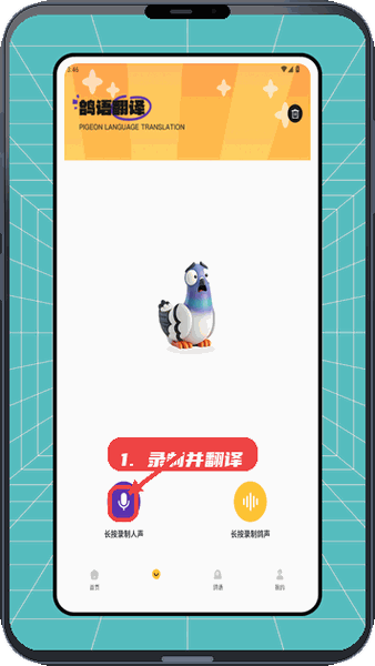 神奇的鸽子教程图:第二步,录制并翻译鸽语。 录制并翻译鸽语。