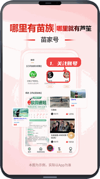 亿户苗家教程图:第三步,关注苗家号账号。 关注苗家号账号。