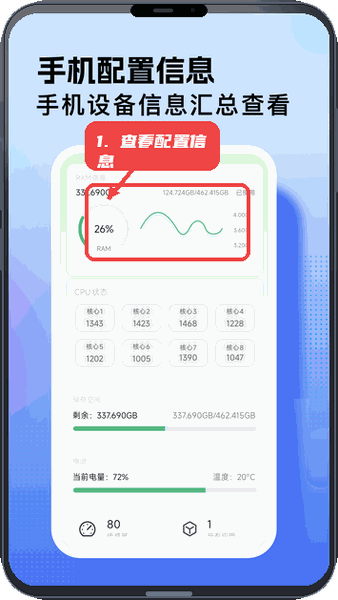 查看手机配置信息。